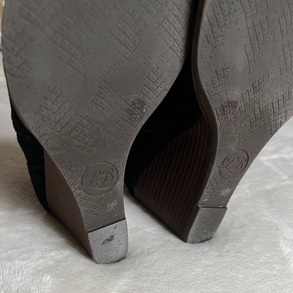 LUCKY BRAND Blue Suede Wedge Ankle Boots - Picture 5 of 8